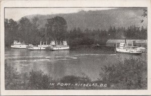 Kitselas BC Steamships in Port Ships Boats Unused Litho Postcard H25
