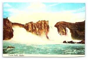 Twin Falls On The Snake River Twin Falls Idaho Continental View Postcard