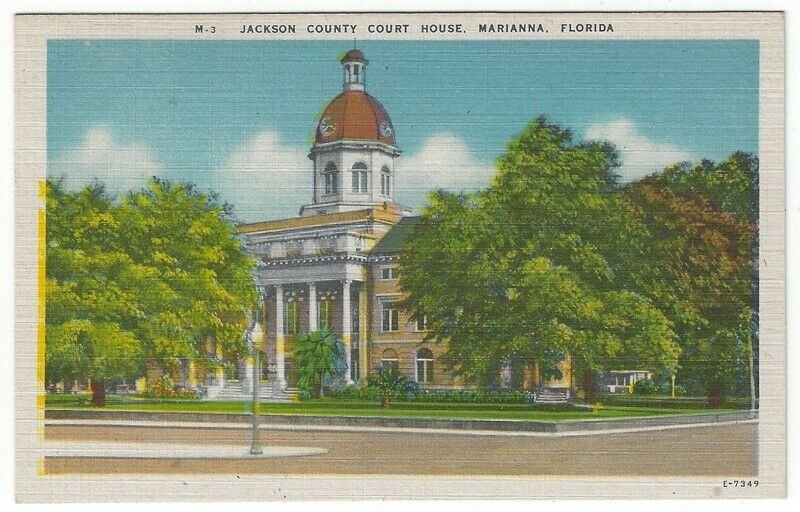 Marianna, Florida, Vintage Postcard View of Jackson County Court House