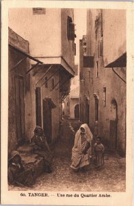 Morocco Tanger Une Rue du Quartier Arabe Vintage Postcard 03.83