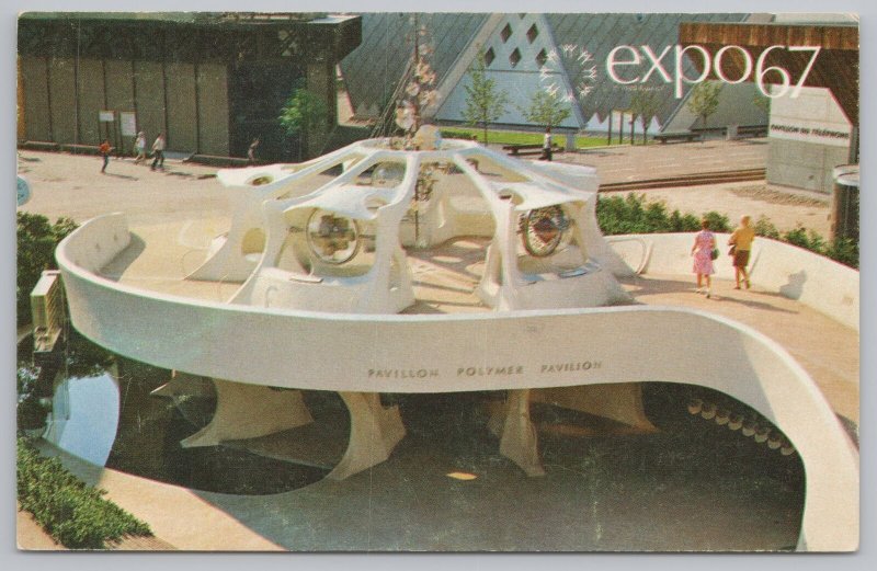 Canadian Expo 67~Polymer Corporation Pavilion~Curiosity Is Key~Linen Vintage PC 