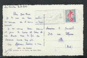 France Postcard - Les Houches - Vue Generale Et La Chaine Du Mont Blanc   T8036
