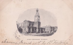 Stock Exchange Dunedin Auckland New Zealand Antique 1903 Postcard