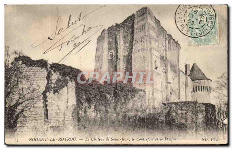 Old Postcard Nogent Le Rotrou Chateau De Saint Jean Le Buttress And Le Donjon