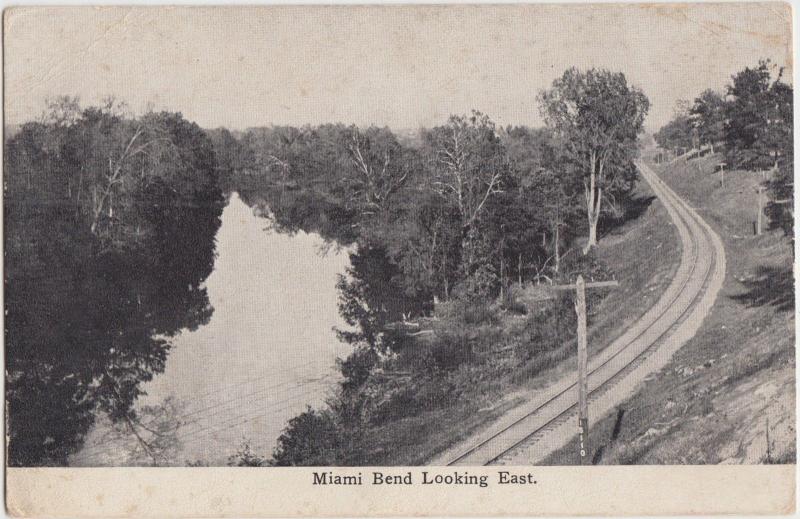 Ohio Postcard BALTIMORE? Miami Bend Creek Railroad Looking East Fairfield COunty