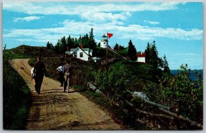 Owl's Head Maine near Rockland 1950-60s Postcard Owl's Head Light Lighthouse