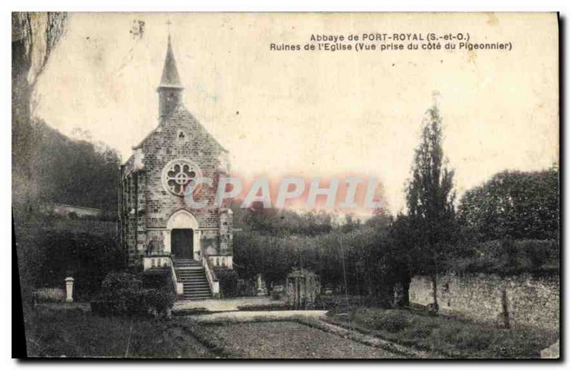 Postcard Abbey of Port Royal S and O Church Ruins View from the side of the D...