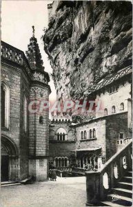 Postcard Modern Rocamadour La Chapelle St Jean and the Rock