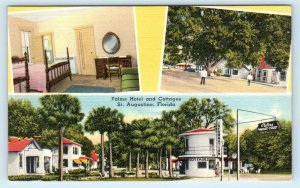 ST AUGUSTINE, FL Florida  PALMS HOTEL & COTTAGES c1940s  Roadside Linen Postcard