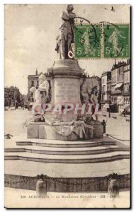 Old Postcard Bordeaux Gambetta Monument