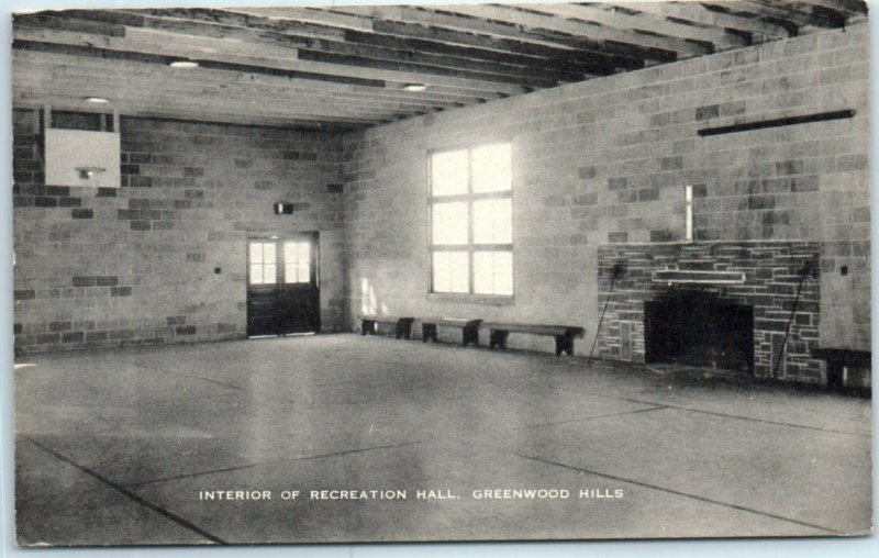 M-7585 Interior of Recreation Hall Greenwood Hills Fayetteville Pennsylvania