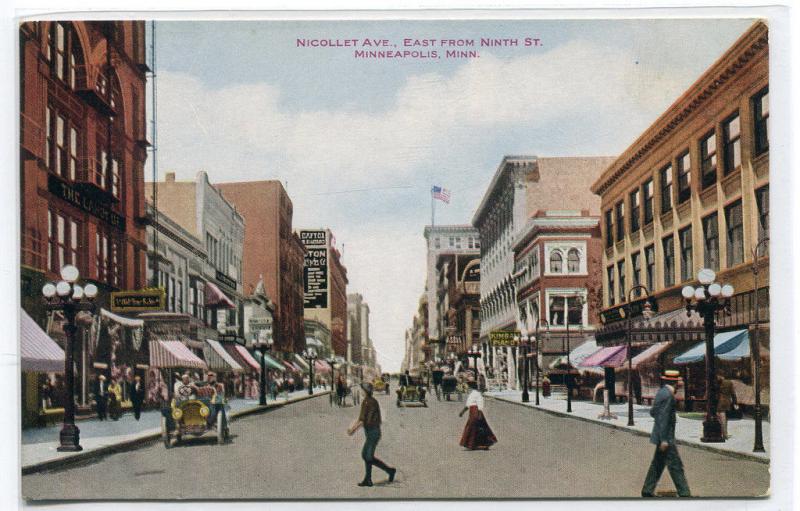 Nicollet Avenue Minneapolis Minnesota 1910c postcard