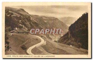 Old Postcard Route des Aravis and valley of Arondine