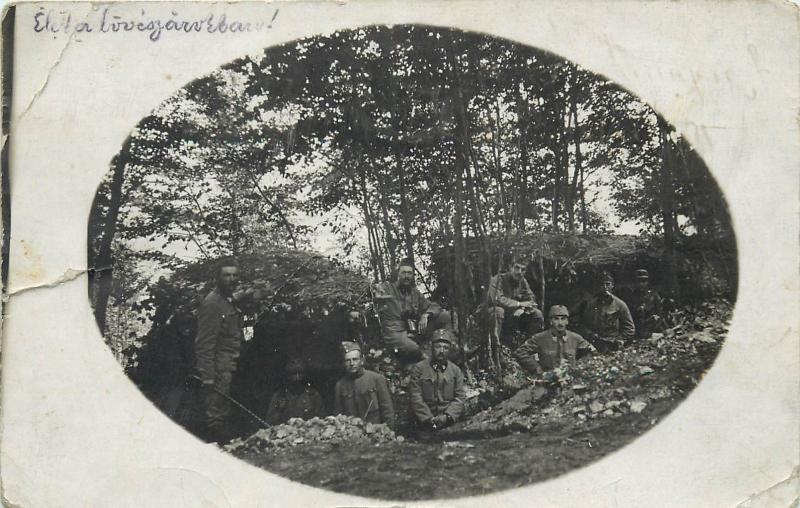 WORLD WAR ONE Real photo postcard infantry regiment soldiers trench snapshot