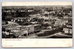 Beloit Wisconsin~Scenic Birds Eye View Of City Streets & Shops~1906 Postcard