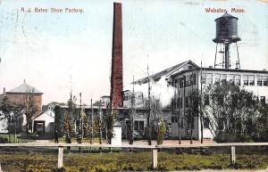 A. J. Bates Shoe Factory, Webster, Massachusetts, Early Postcard, used in 1909