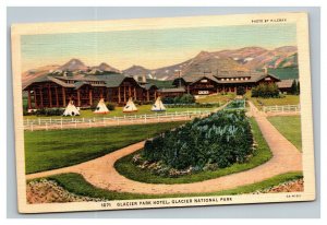 Vintage 1941 Postcard Teepees Glacier Park Hotel National Park Montana