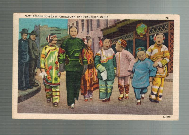 1936 San Francisco USA Chinatown RPPC Postcard cover Picturesque Costumes