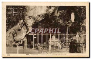 Old Postcard Lourdes Grotto Interior Of Miraculous