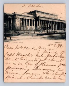 ST. GEORGE'S HALL LIVERPOOL ENGLAND TO ROTTERDAM HOLLAND COURT SIZE POSTCARD '99