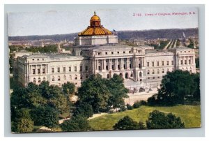 Vintage 1910's Postcard Panoramic View of the Library of Congress Washington DC