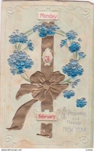 New Year's Flower Calendar wheel postcard , 00-10s : PFB 8479