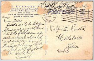 Lafayette Louisiana 1944 Postcard Evangeline Hotel