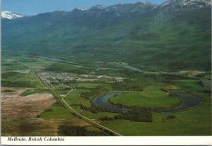 McBride BC British Columbia Birdseye c1993 Vintage Postcard D41