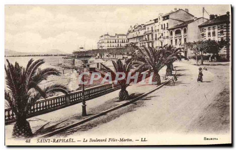 Old Postcard Saint Raphael Boulevard Felix Martin