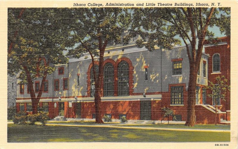 Ithaca New York~Ithaca College-Administration & Little Theatre~Info Bk~1940 Pc