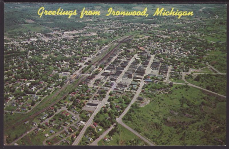 Greetings From Ironwood,MI Postcard