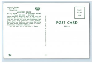 c1960s American Express Monterey Court St. Augustine Florida FL Postcard