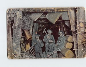 Postcard Underground Mining Scene Ironwood Michigan USA