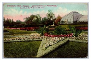 Washington Park Garden and Conservatory Chicago Illinois IL DB Postcard Y6