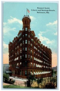 c1910's Rennert Hotel Liberty And Saratoga Streets Baltimore Maryland Postcard