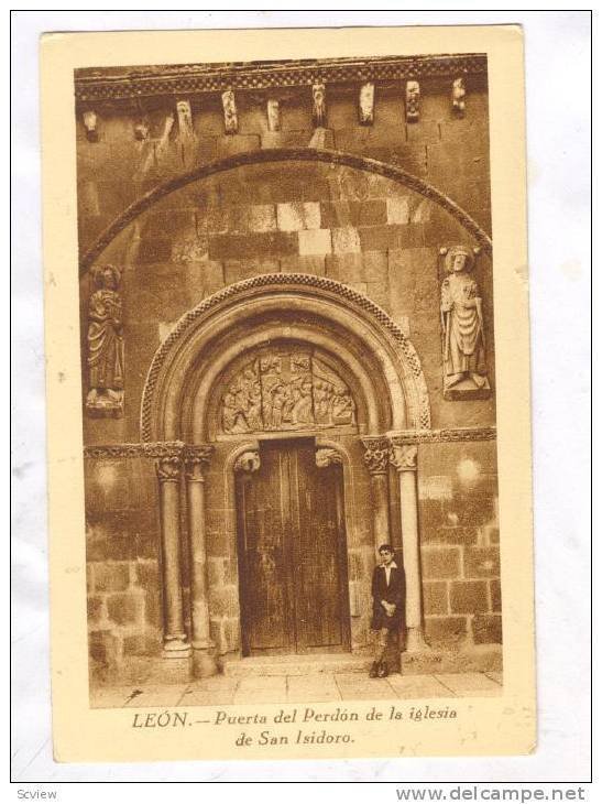 LEON, Puerta del Perdon de la iglesia de San Isidoro, Spain, 10-20s