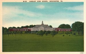 Vintage Postcard Handley High School Winchester Virginia Asheville Post Card Pub