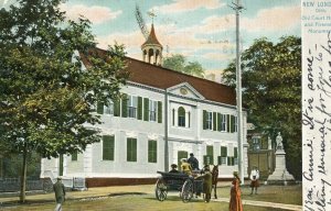 Postcard Antique View of Old Court House & Firemen's Monument, New London, CT.