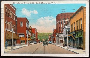Vintage Postcard 1940 Jefferson Avenue Looking North, Moundsville, West Virginia