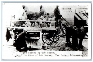 Van Buren AR Postcard RPPC Photo Horse Wagon Giant Chicken Raised Gus Rucks