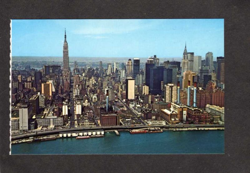 NY Manhattan Skyline Empire State Chrysler Bldg New York City NYC Postcard