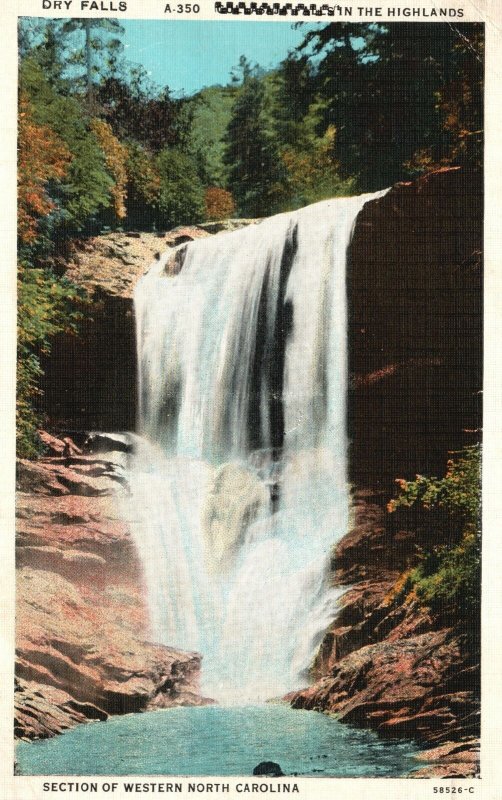 Vintage Postcard 1937 Dry Falls Waterfalls in Highlands Western North ...