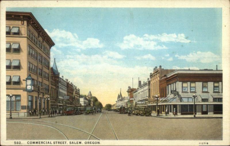 Salem OR Commercial Street c1920s Postcard