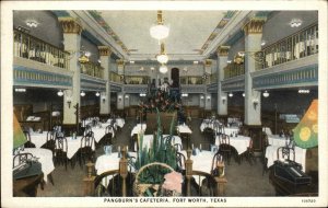 Fort Worth Texas TX Pangburn's Cafeteria c1920 Postcard