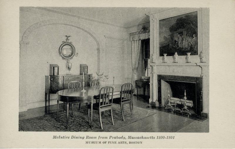 McIntyre Dining Room from Peabody Massachusetts  Museum Fine ArtBoston Postcard