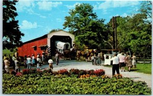 M-39995 Conestoga Wagon coming thru the Soudersburg Covered Wooden Bridge Pen...