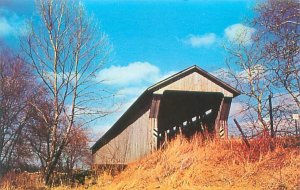 Pickaway County #1 Ashville Ohio Covered Bridge Chrome Postcard Unused