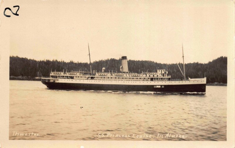 Real Photo Postcard S.S. Princess Louise in Alaska~114247