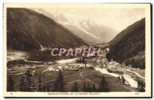 Old Postcard Argentieres and Mont Blanc