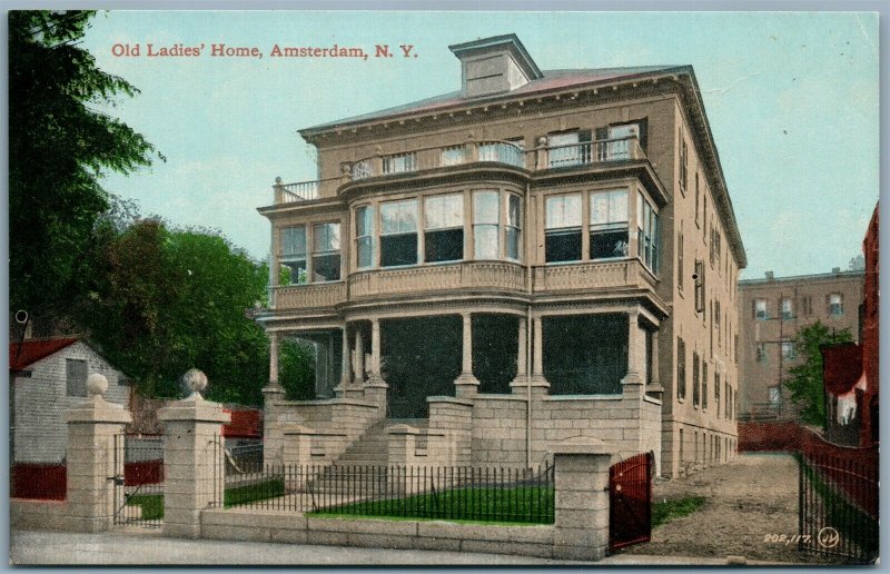 AMSTERDAM NY OLD LADIES HOME ANTIQUE POSTCARD